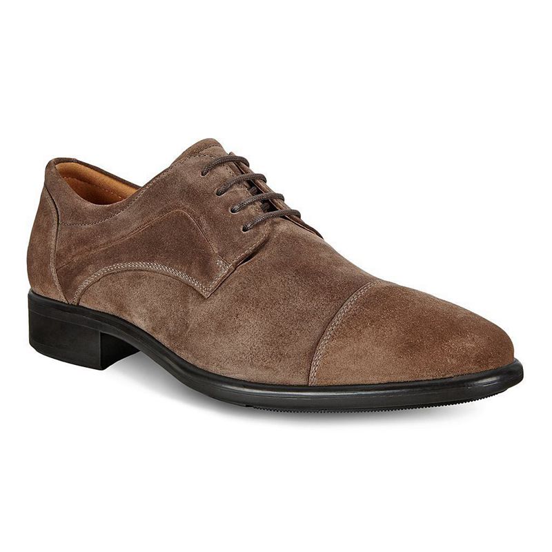 Men Business Ecco Citytray - Derby Brown - India LWRZKO047